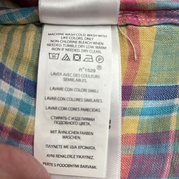 Polo Ralph Lauren Key West Multi color Linen button down short sleeve shirt 2T - Picture 14 of 14